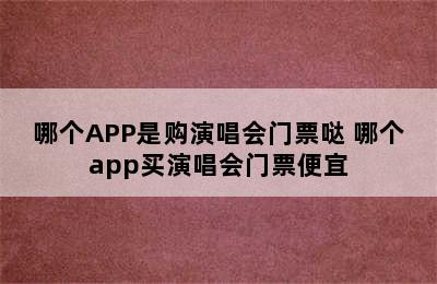 哪个APP是购演唱会门票哒 哪个app买演唱会门票便宜